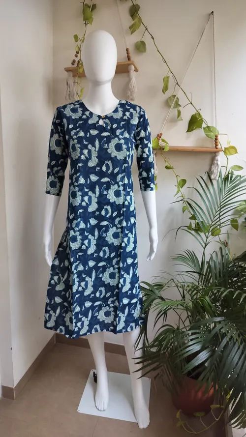 Indigo Blue Cotton Kurti
